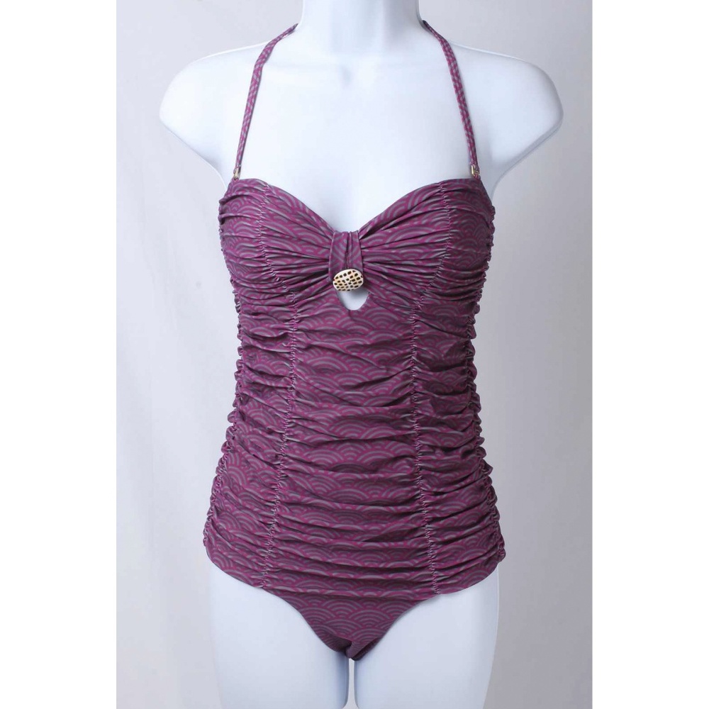 Tori Praver MARILYN Purple Ruched 1 Piece Swimsuit
